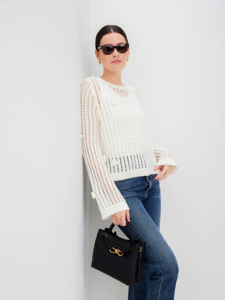 Liv Crochet Sweater for wholesale by Fifteen Twenty