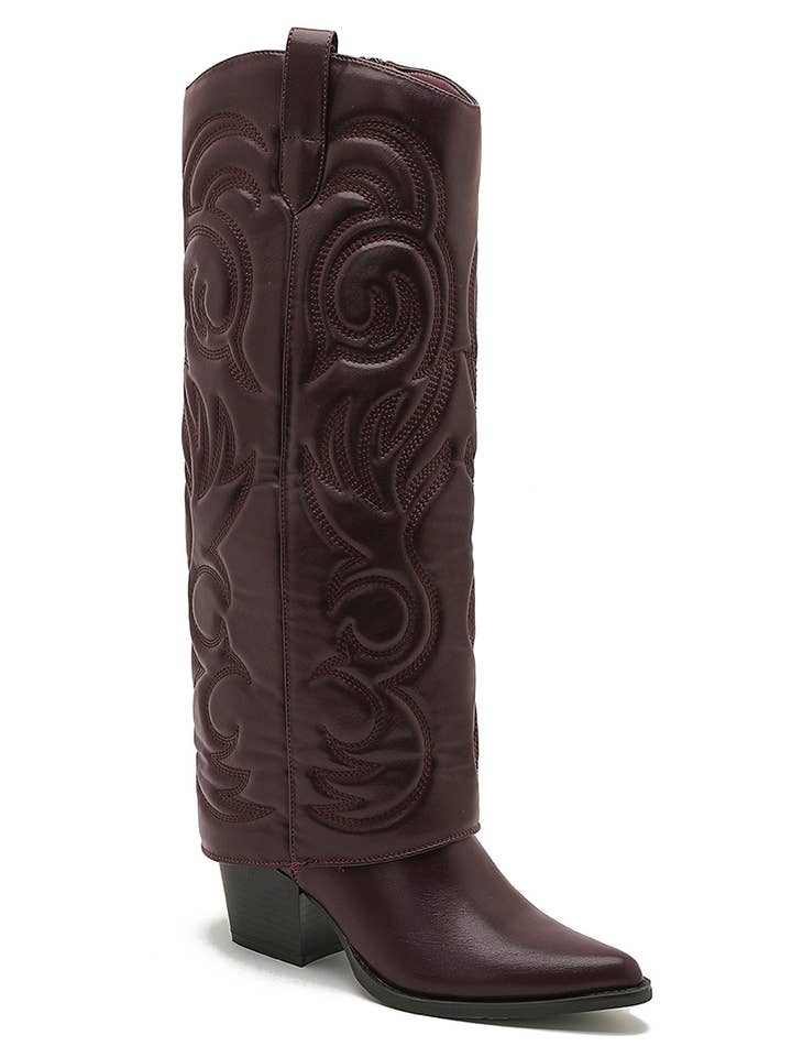 Joia Paris - Wholesale Boots - Women's - Santiag boot with heel, stitched pattern, and WZ-92 cuff6