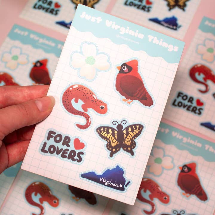 Whimsydew Art - Wholesale Sticker - Just Virginia Things Sticker Sheet2