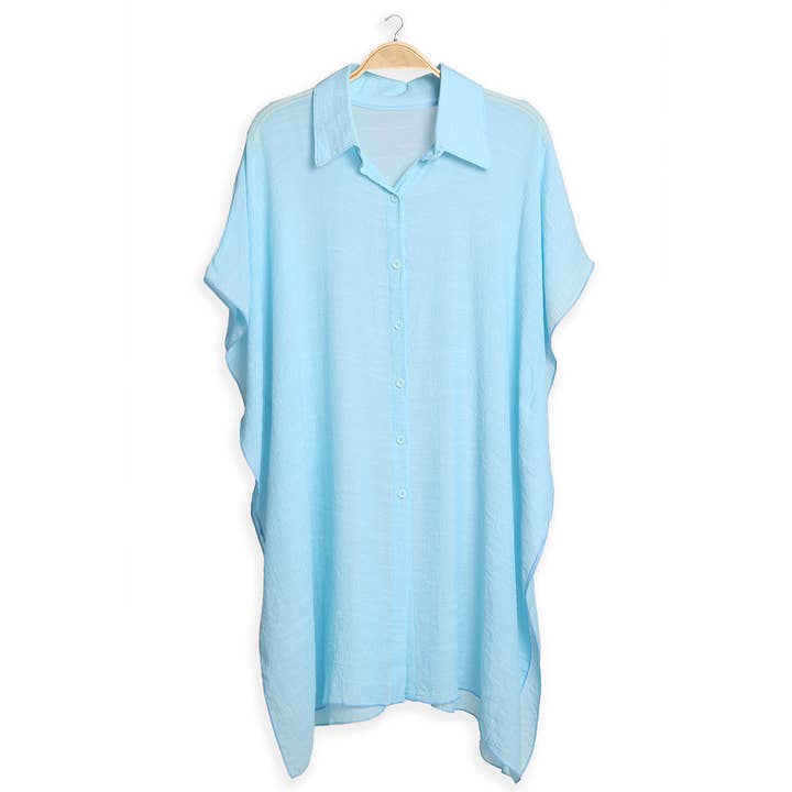 Fashion City – wholesale Buttoned-down shirt – Women's – Women's Oversized Long Sleeveless Shirt Cover Up6