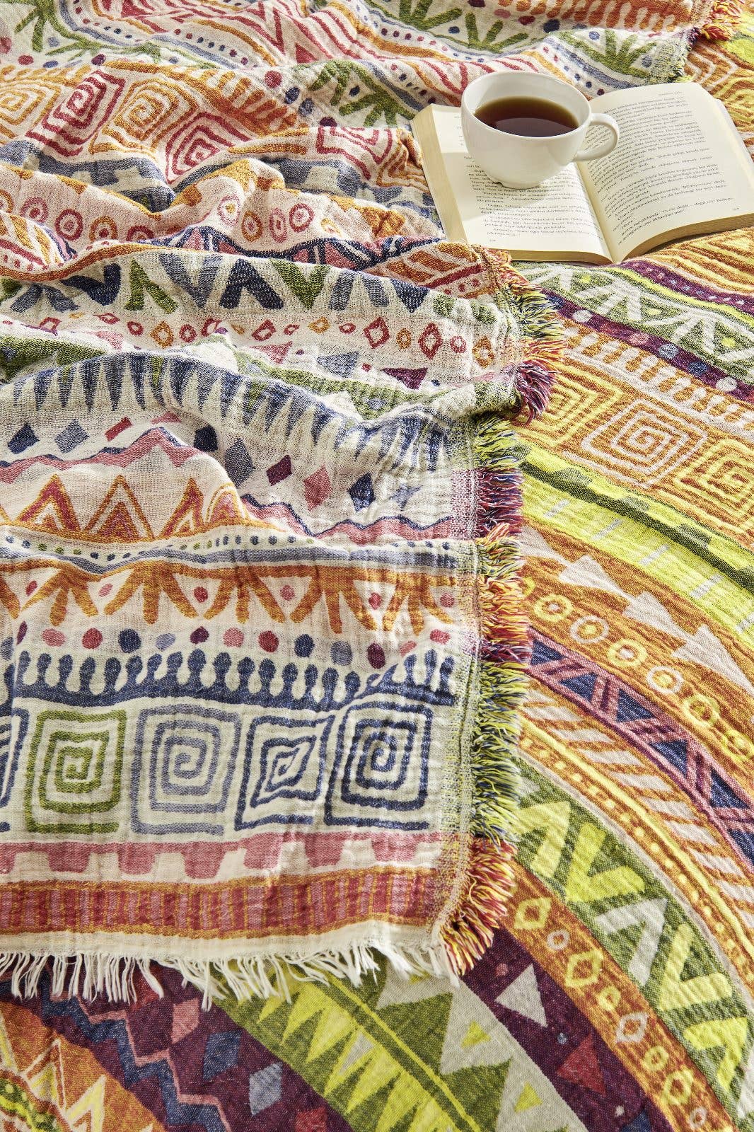 Kikoya – Cobertor de cama por atacado – Colcha Boho de Algodão Turco 100% para Verão com Estampa Boêmia1