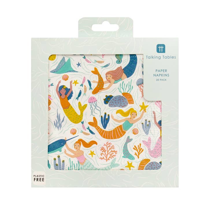 Talking Tables USA - Wholesale Disposable Napkin - Mermaid Napkins | 20 Pack |