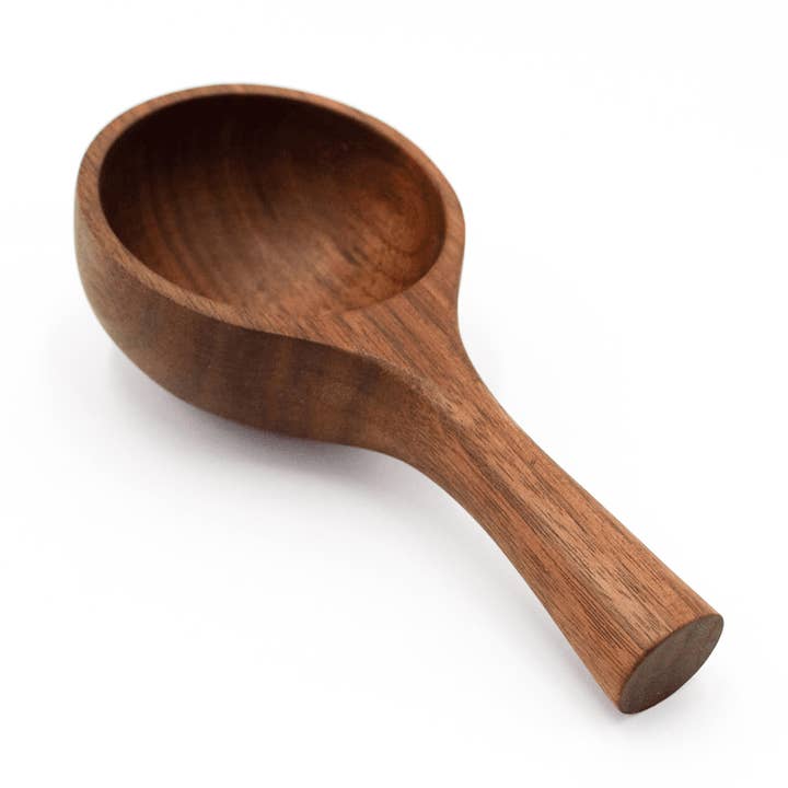 5" Large Walnut Wood Coffee Scoop - Kitchen Serving Utensil for wholesale by JBrody & Co. USA