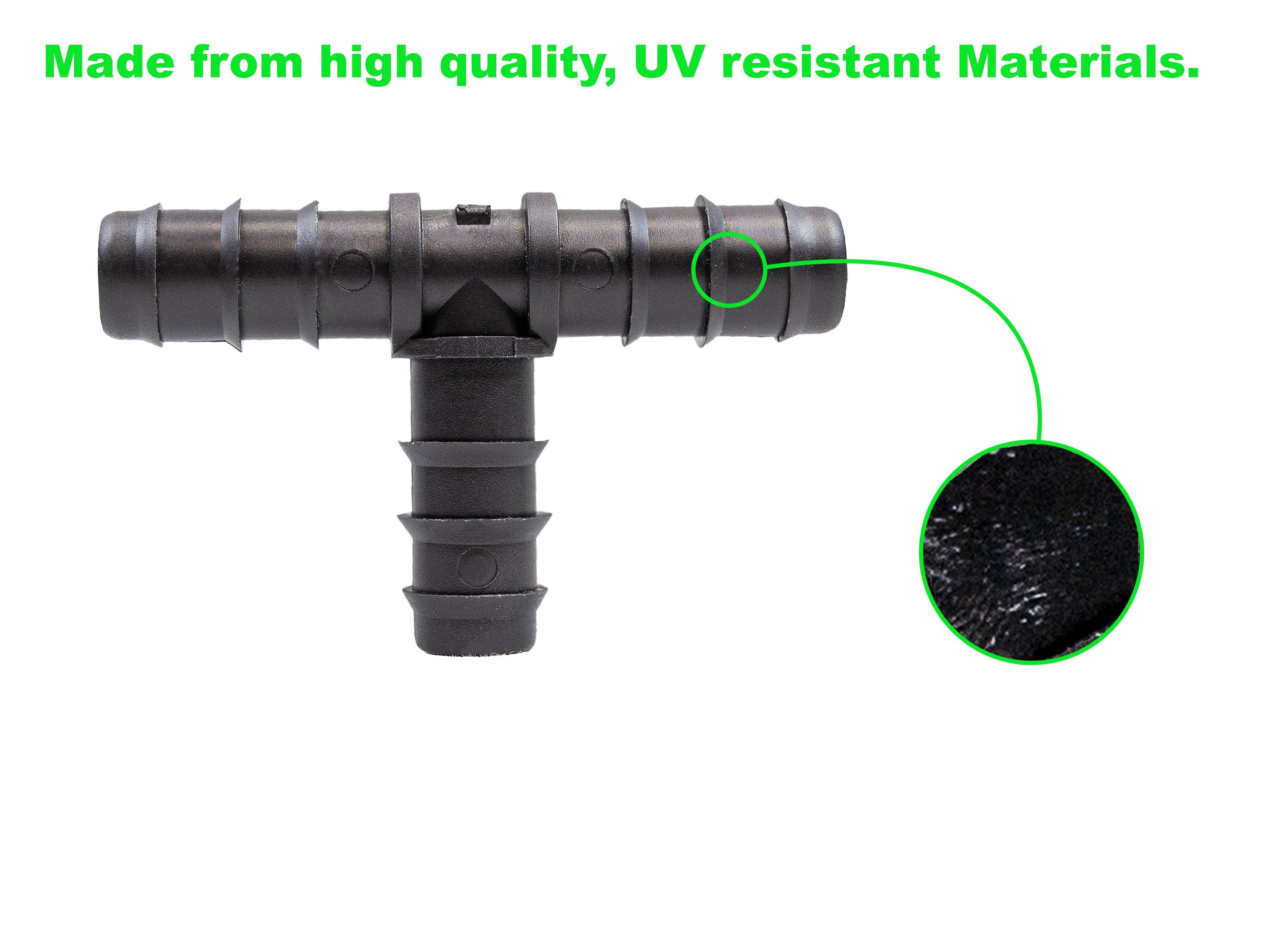 Viagrow - Venta al por mayor Herramientas de jardín - Conector de Irrigación en T con Espiga de 1/2 pulgada Viagrow, Negro, 50 Unidades por Paquete4