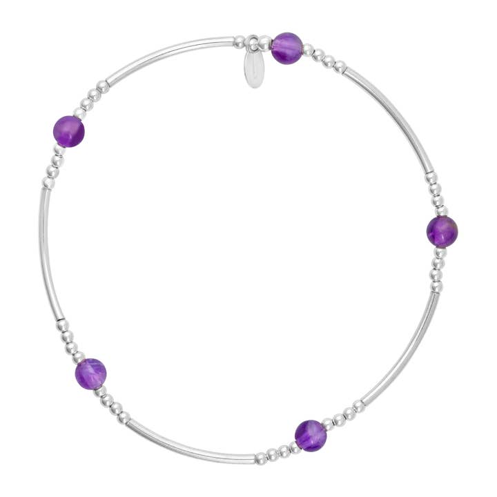 925 Silver Amethyst Beaded Bracelet (USA-DDP) for wholesale by Silver Jewellery Cavern Wholesale