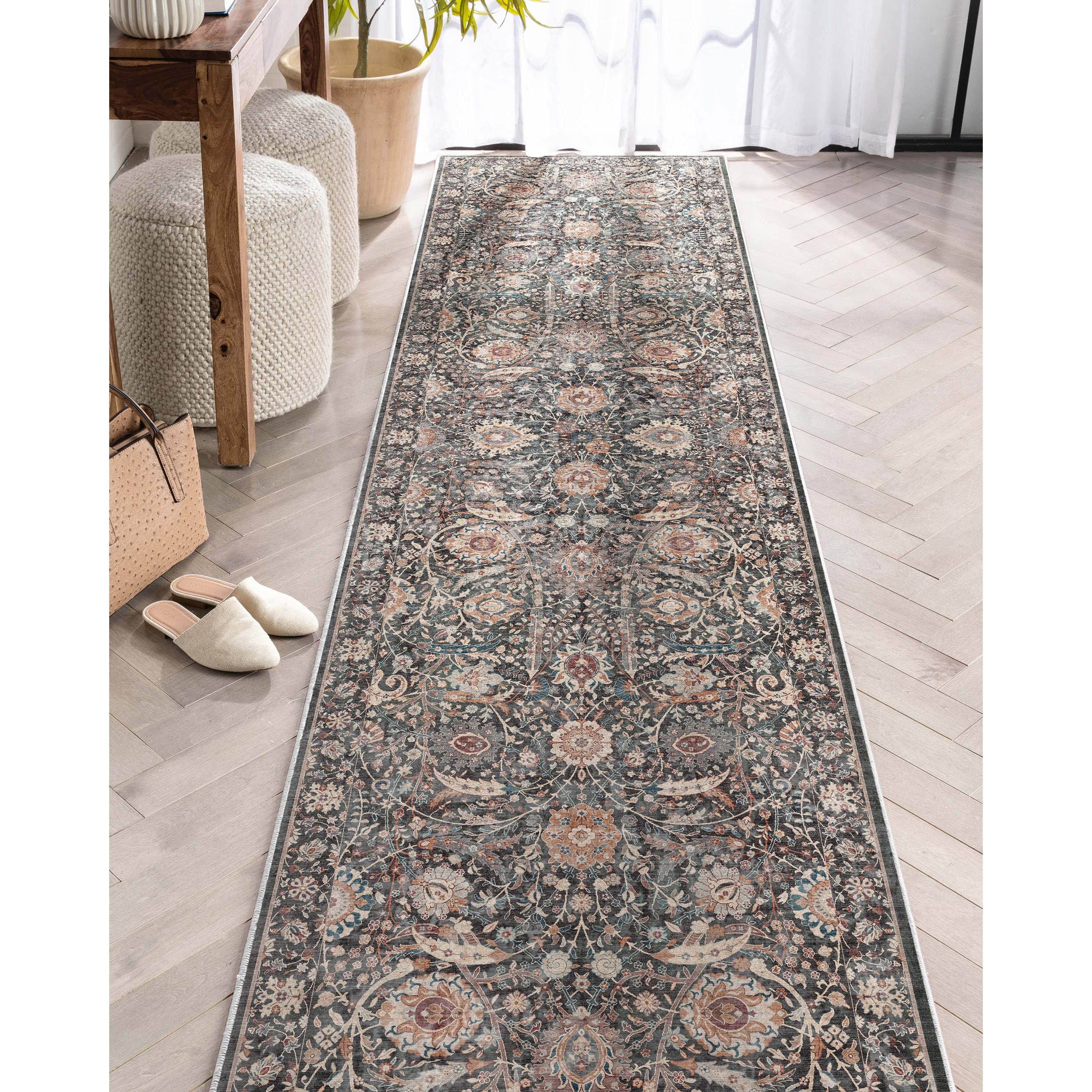 Well Woven - Wholesale Area Rug - Liana Vintage Oriental Charcoal Grey Flat-Weave Rug16