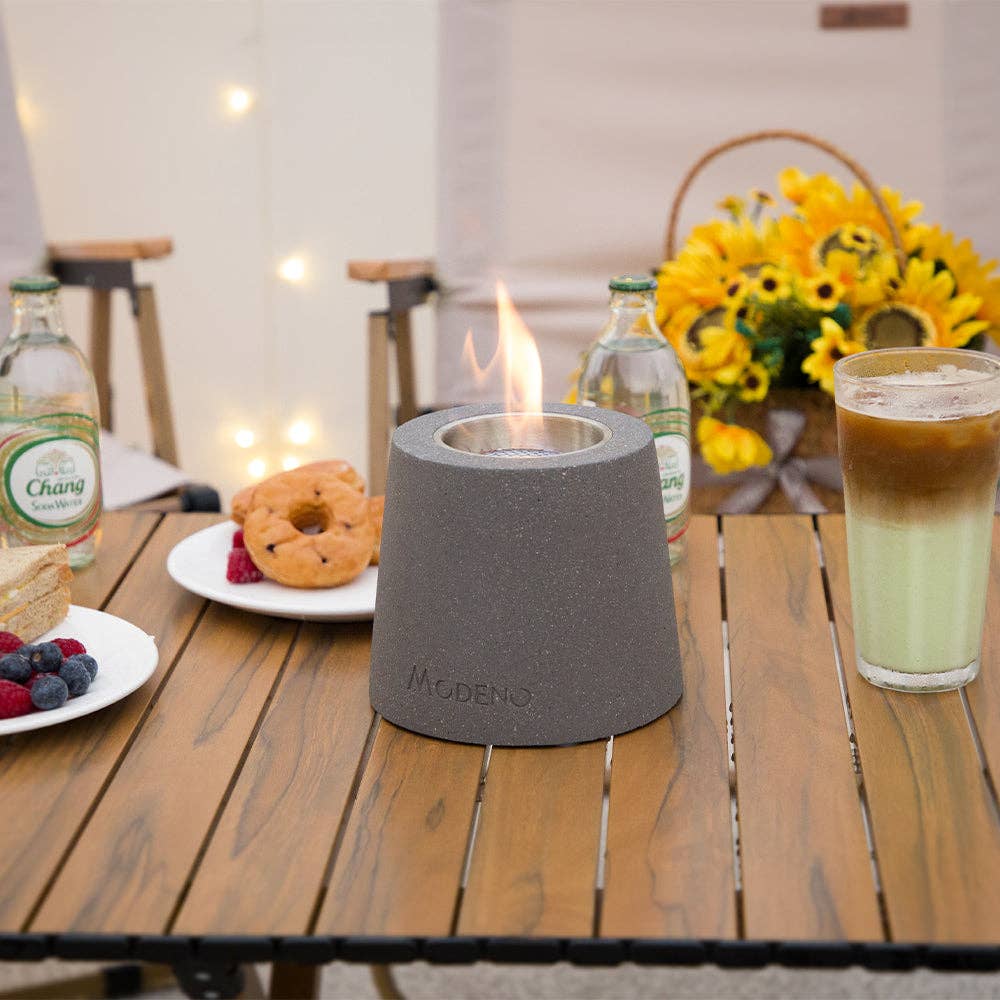 Sol Living - Wholesale Fire Pit - Entta Grey Tabletop Fireplace - 6.3 Inches - Ethanol7