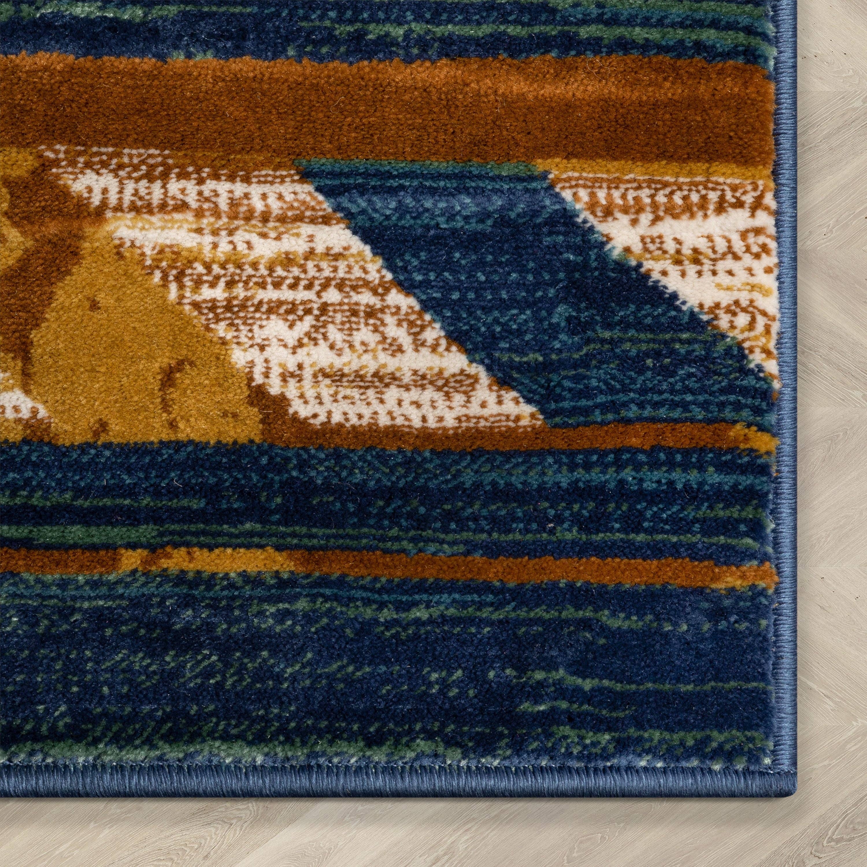 Well Woven – wholesale Matta – Lea Blå Traditionell Sydvästra Tribal Matta2