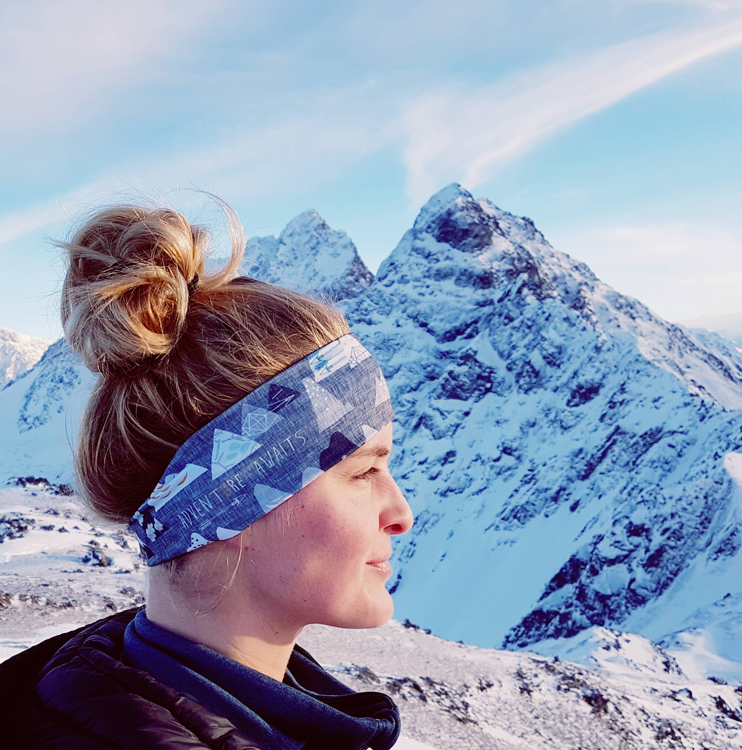 HappyAK Handmade Headbands and Neckwear - Vendita all'ingrosso Fascia per capelli - Donna - Fascia Classica in Maglia Elasticizzata (Montagne)-Pacchetto2