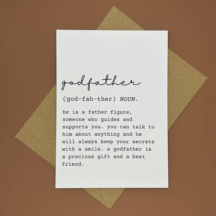 Godfather Definition Greeting Card for wholesale by Swale Studios