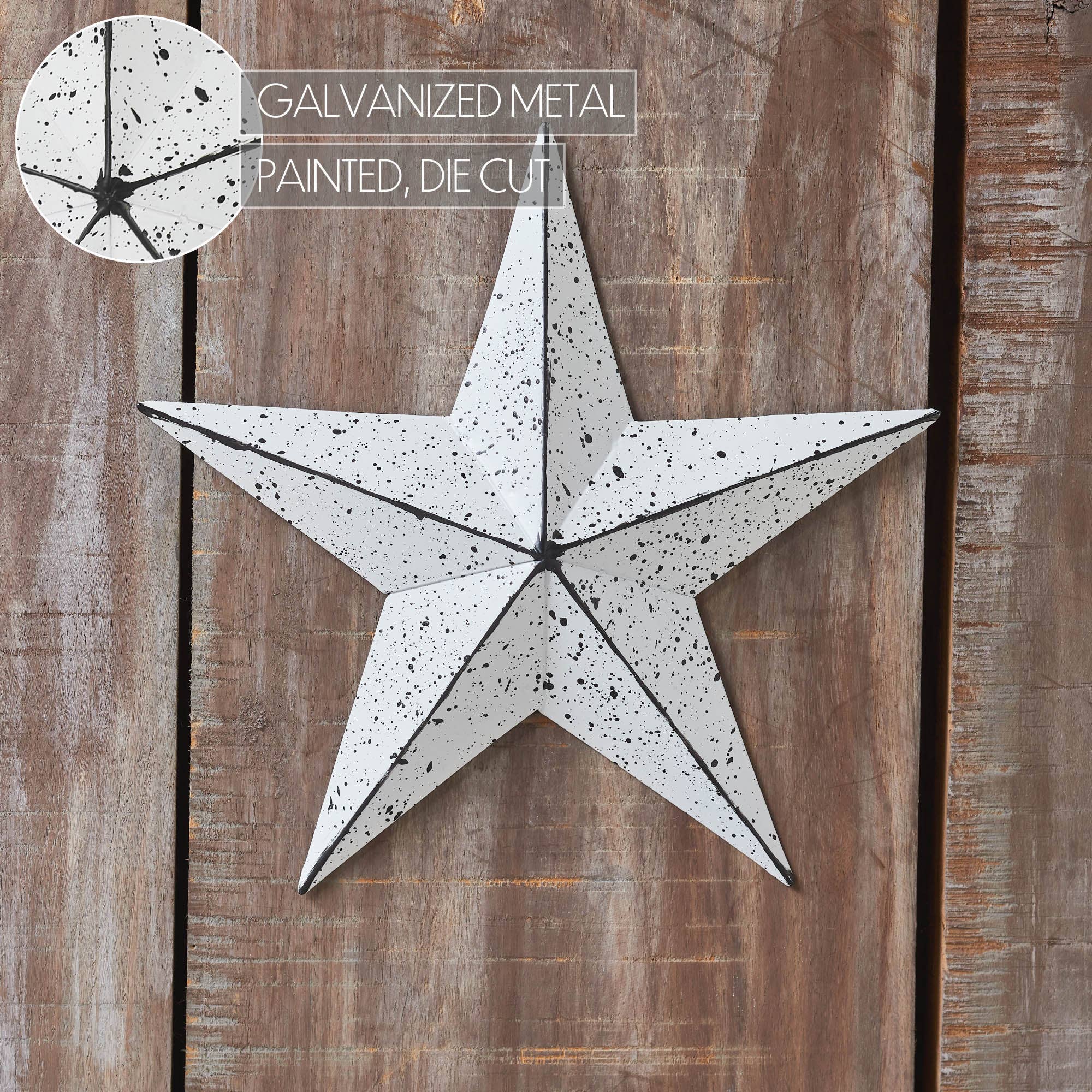 VHC Brands - Wholesale Wall Accent - Metal Star Speckled White Distressed 8x85