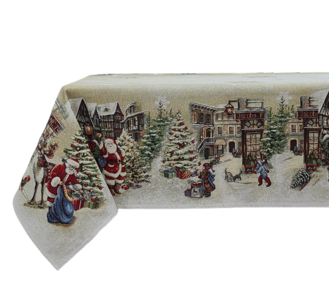 Lunaria Lab - Wholesale Tablecloth - Christmas Tablecloth Chalet in Gobelin Lurex