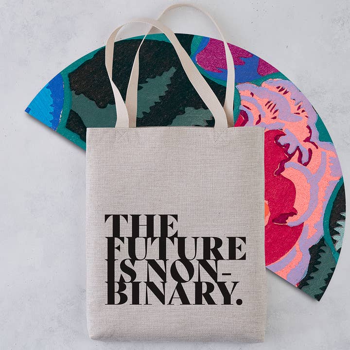 The Future Is Non-Binary Tote Bag for wholesale by Bookishly (US Duties Paid)
