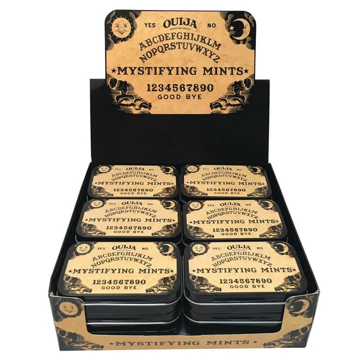 Ouija Mystifying Mints Candy Tin, Boston America, 18ct for wholesale by Grandpa Joe's Candy Shop