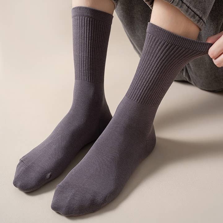 Happy Knits – wholesale Socks – Men's – Men’s Cotton Crew Socks - Soft & Breathable, Solid Colors15