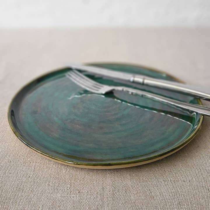 Alpine Green Classic Lunch Plate for wholesale by Katie L Thompson Designs