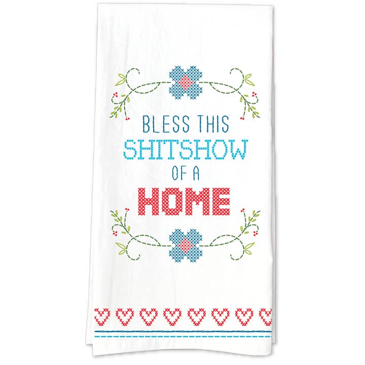 Benedici Questo Disastro Di Casa Strofinaccio | Funatic per la vendita all'ingrosso da parte di Funatic - About Face Designs - Nice Enough Merch Co