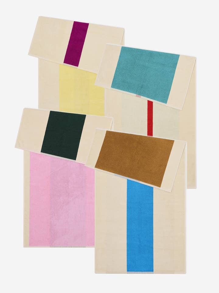 Badhanddoeken Set Geel Aqua Roze Rood (4 st.) voor wholesale door SUITE702