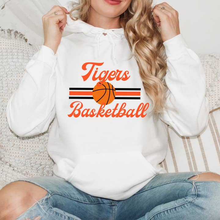 Retro Basketball Hooded Sweater - Personalized Mascot Hoodie for wholesale by La Bella Rose Boutique