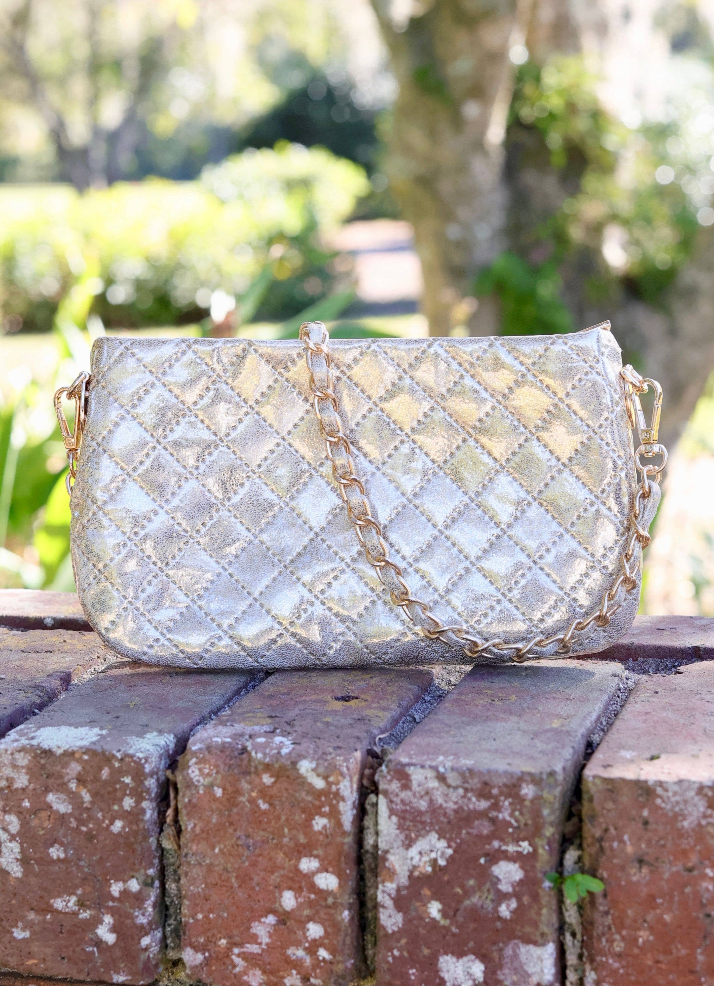 Caroline Hill - Wholesale Crossbody Bag - Women's - Livi Quilted Crossbody CHAMPAGNE POP6