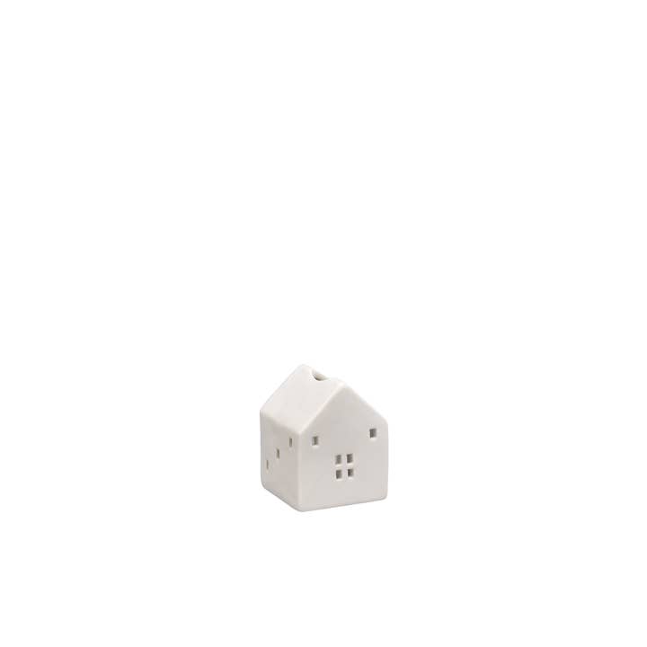 White Ceramic House Shaped Tealight Holder, XXS for wholesale by L. GLOW Home