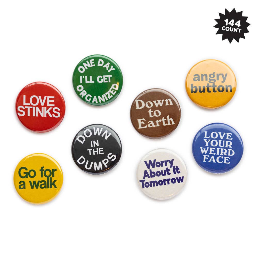 Three Potato Four - Wholesale Lapel Pin/Button - Three Potato Four Button Box - Series 21