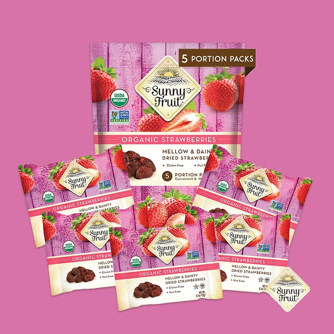 Sunny Fruit - Wholesale Dried/Dehydrated Fruit - Organic Dried Strawberries - No Refined Sugar, School Snack1