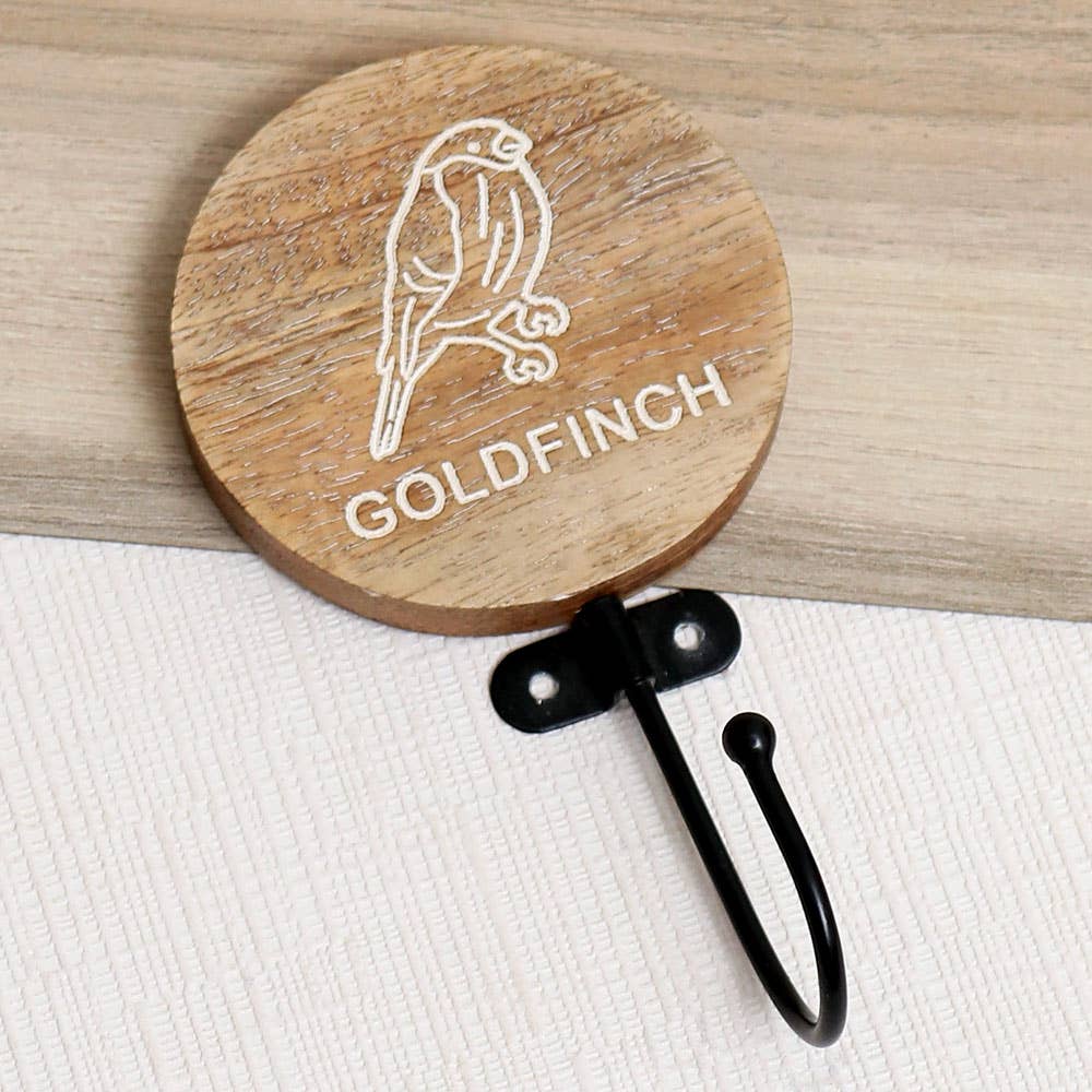 1 Piece Wooden Goldfinch Coat Hanger Wall Mount Brown for wholesale on Faire0