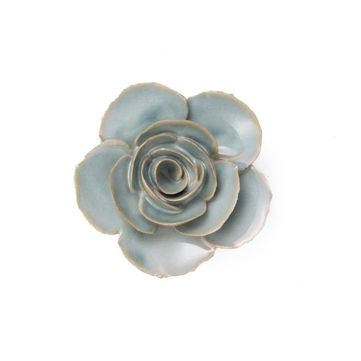 France Ceramic Flower Teal Ranunculus for wholesale by Chive UK