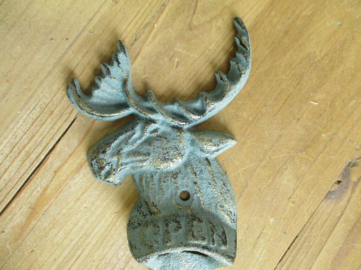 Midwest Craft House - Wholesale Bottle/Wine Opener - ANTIQUE GREEN MOOSE BOTTLE OPENER2