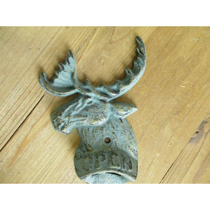 Midwest Craft House - Wholesale Bottle/Wine Opener - ANTIQUE GREEN MOOSE BOTTLE OPENER2