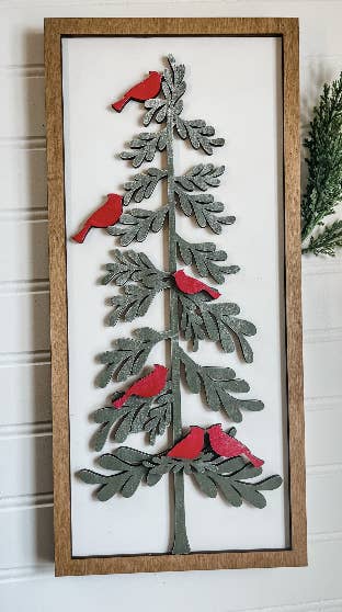 Country Roads Rustic Decor – wholesale DIY craft kit – Tree of Cardinals - DIY or Finished Wooden Sign