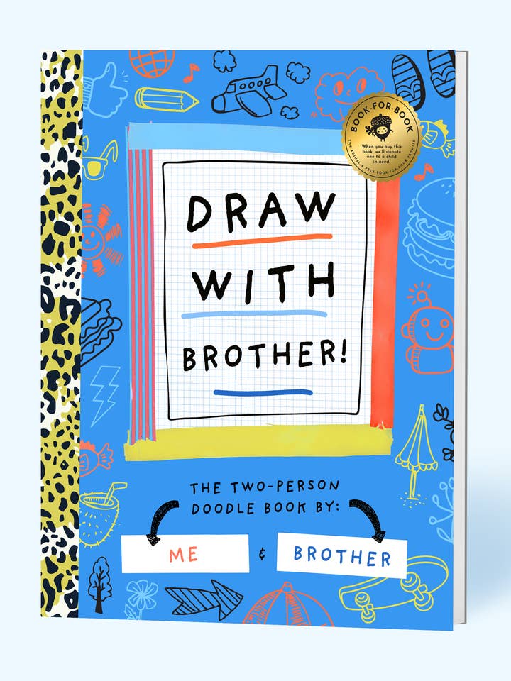 Draw With Brother! (Kids Doodle Coloring Book) for wholesale by Bushel & Peck Books