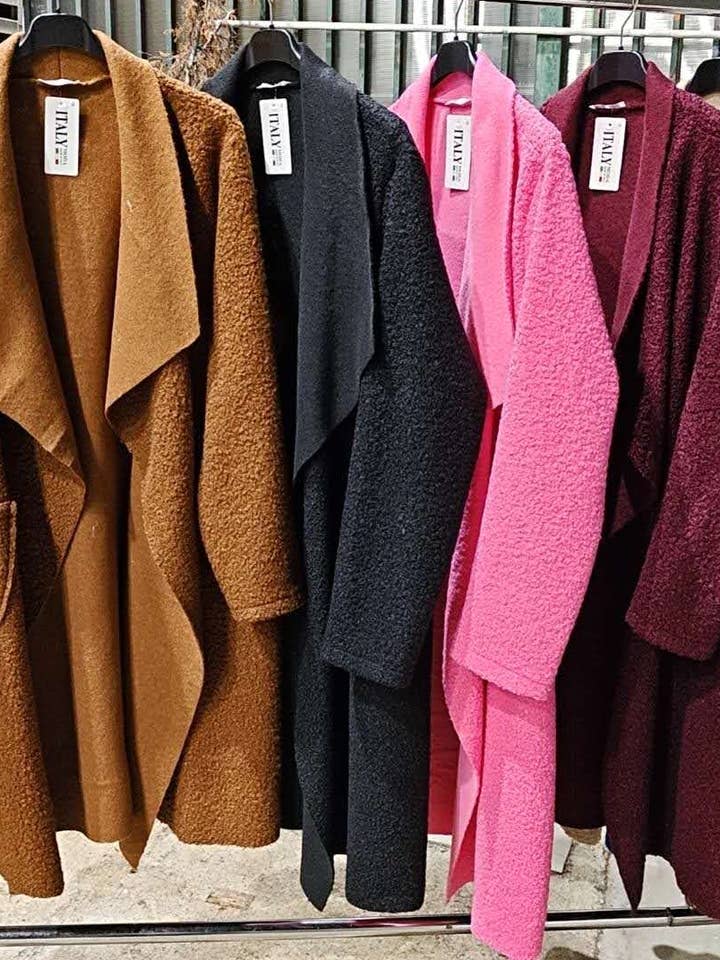 Superbia – wholesale Coat – Women’s – New Italian Soft One Size Water fall Coat with Two Pocket 3