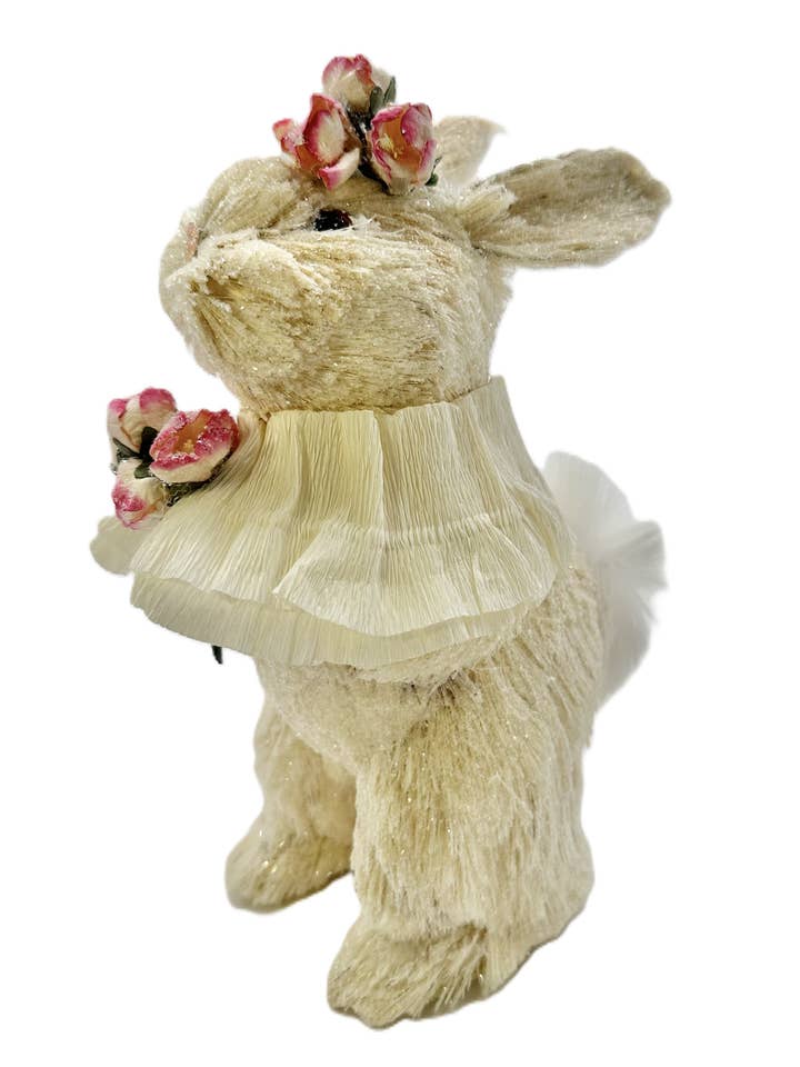 SALE Jill Rabbit with Crown and Crepe Collar - Cream for wholesale by Sherri's Designs