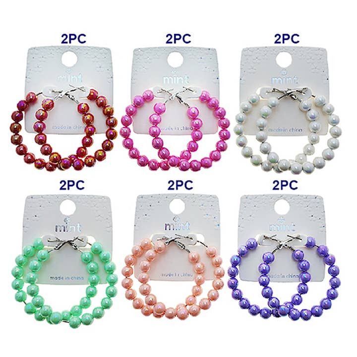 Atlas Fashion - Wholesale Hoop Earrings - Beaded Hoop1