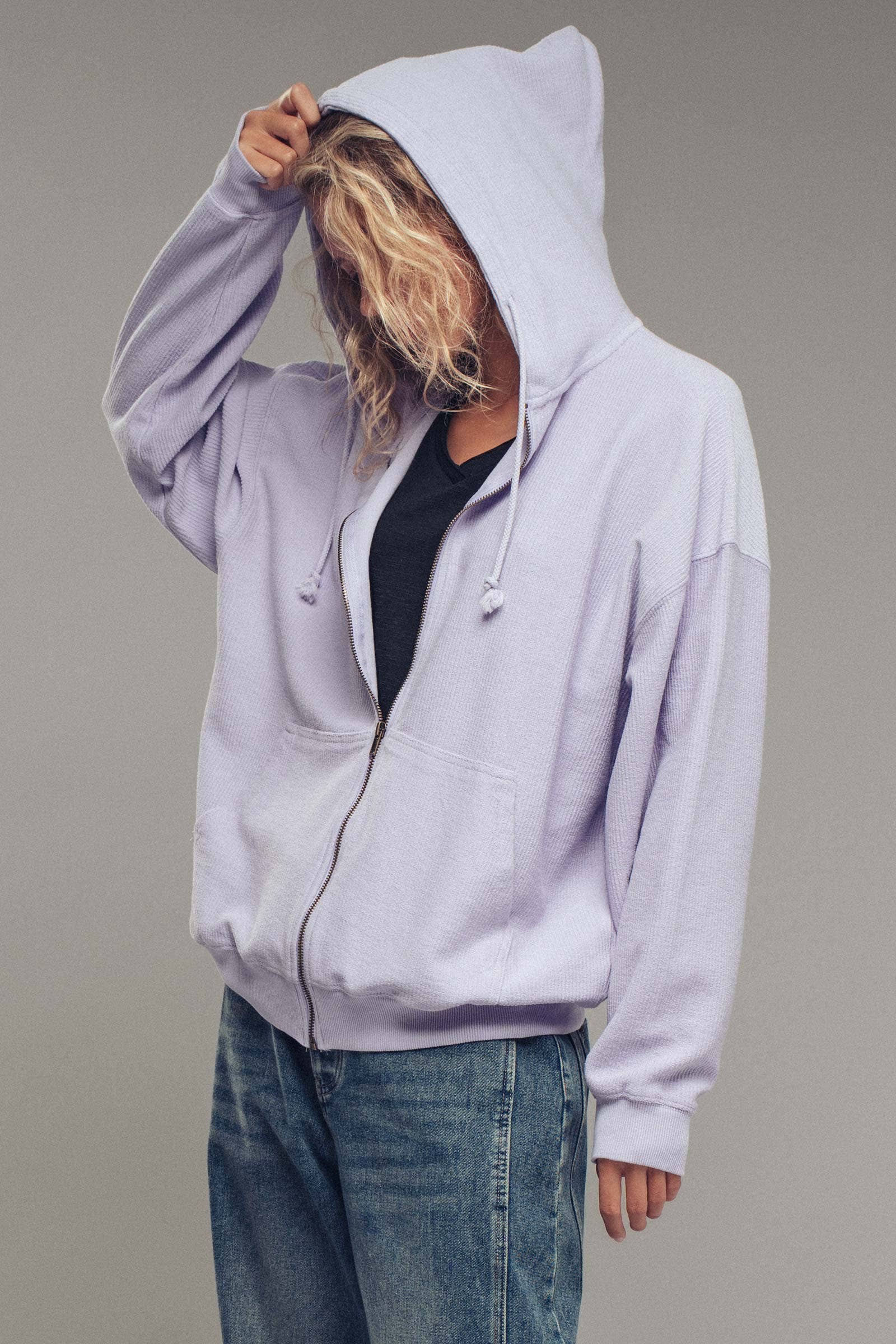 Urban Daizy - Wholesale Hoodie - Women's - Oversized Ribbed Dolman Sleeve Hoodie2