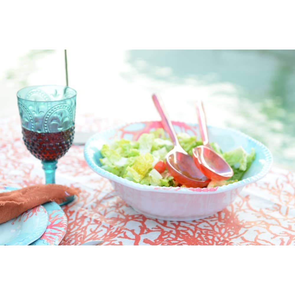 AULICA - Vente Bol de service - Saladier en mélamine corail 30.5x30.5x9cm1