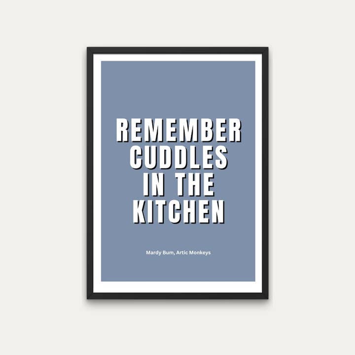 Littlepapertrailco – wholesale Art print – Cuddles In The Kitchen - Arctic Monkeys 'Mardy Bum' Lyrics