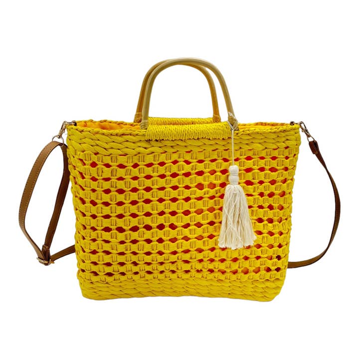 TAPA fashion - Wholesale Beach Bag - Rattan Beach Tote Shoulder Bag With Tassel BG4225-2.. (1pc)1