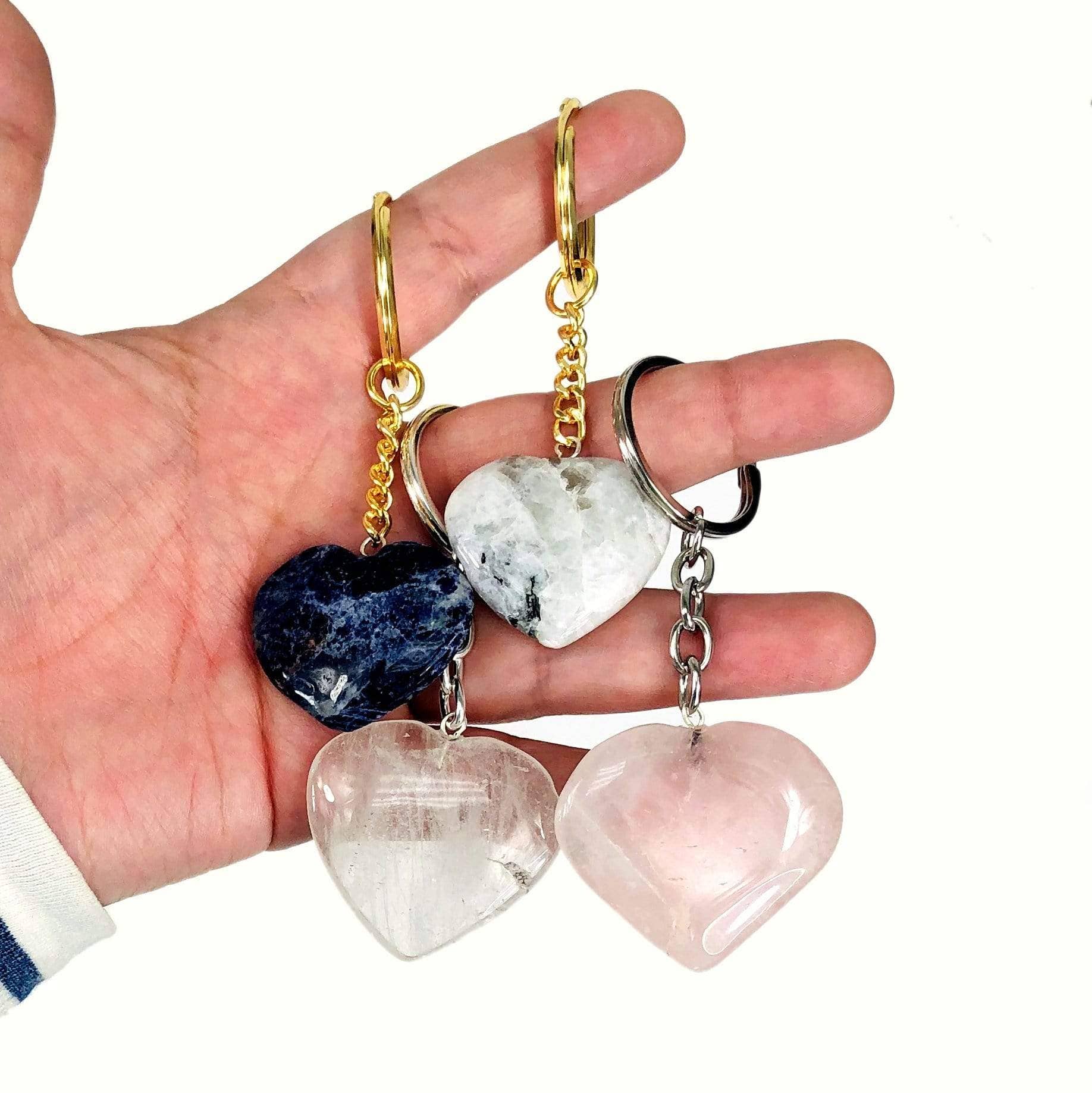 Rock Paradise - Wholesale Keychain - Unisex - Crystal Gemstone Heart Keychains - 10 Pack 3