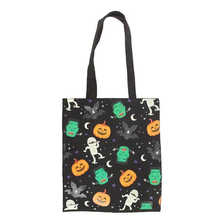 Something Different Wholesale – wholesale Tote bag – Women's – Monster Mash Halloween Print Polycotton Tote Bag1