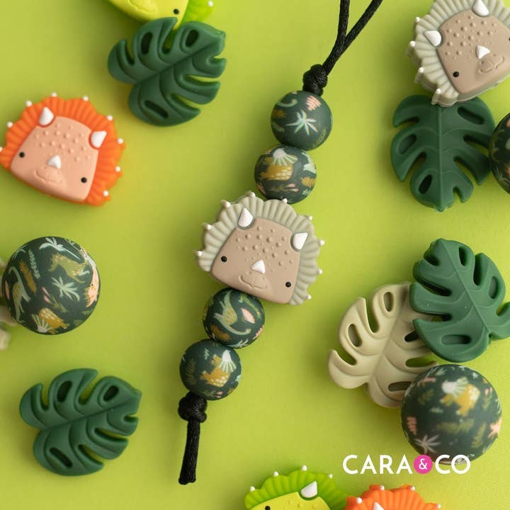 Cara & Co Silicone Craft Supply - Vente Perle - Perles focales en silicone pour dinosaures5