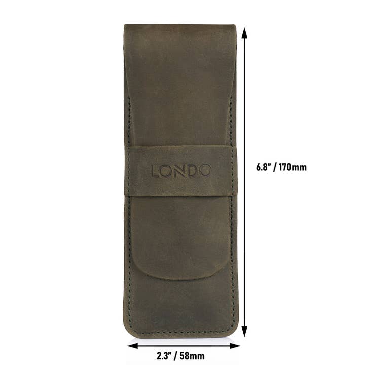 Londo - Wholesale Pencil case/pouch - Londo Top Grain Leather Pen and Pencil Case with Tuck in Flap35