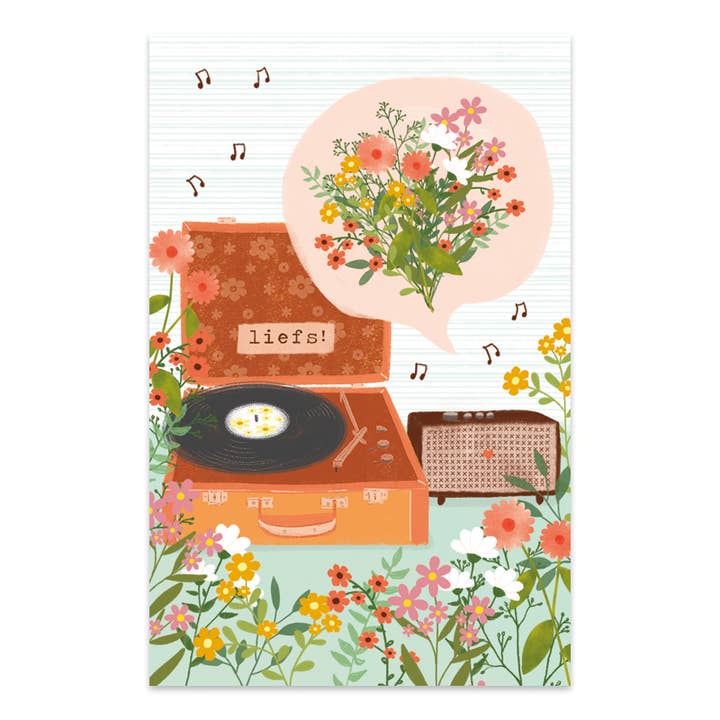 Mini kort med retro skivspelare för wholesale av The Lemonbird