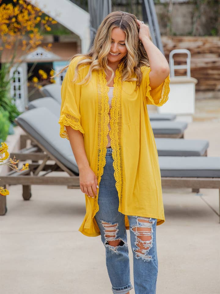 Tickled Teal - Wholesale Kimono - Women's - Sparrow Lace Kimono5