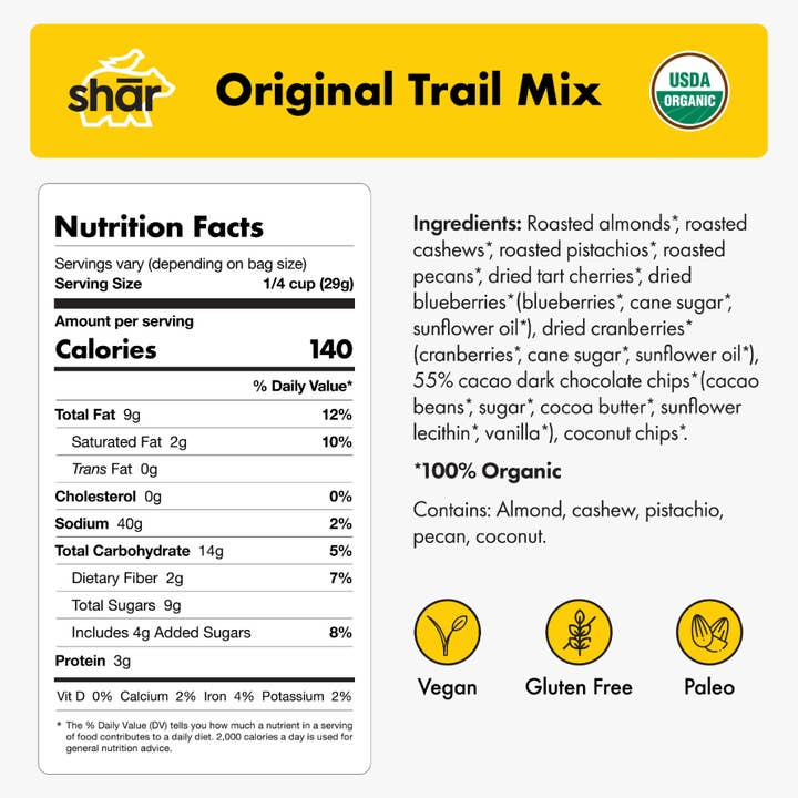 shār snacks - Wholesale Trail Mix - 3.7 oz SHĀR TUBE - ORIGINAL2