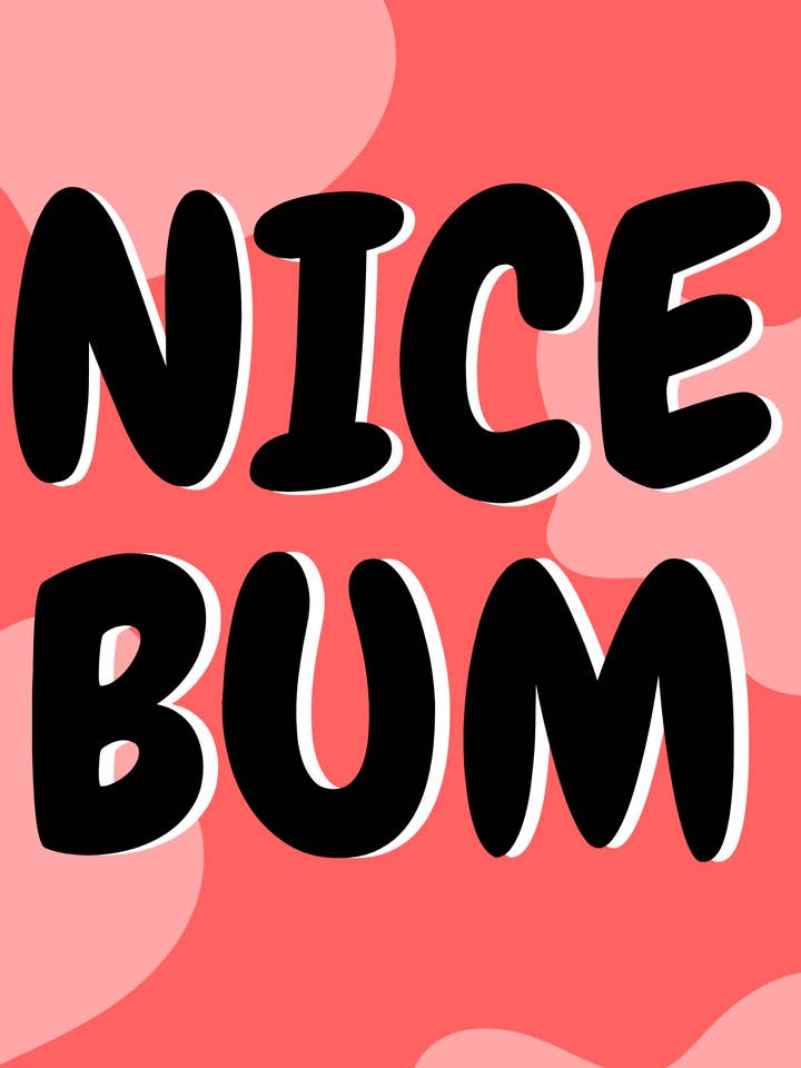 Nice Bum Bathroom A4 Print for wholesale by Brain2Brush