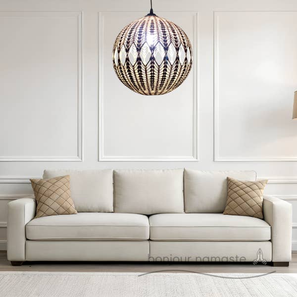 Handwoven Crochet Lampshade | High Volume Artisan Lighting for wholesale by Bonjour Namaste