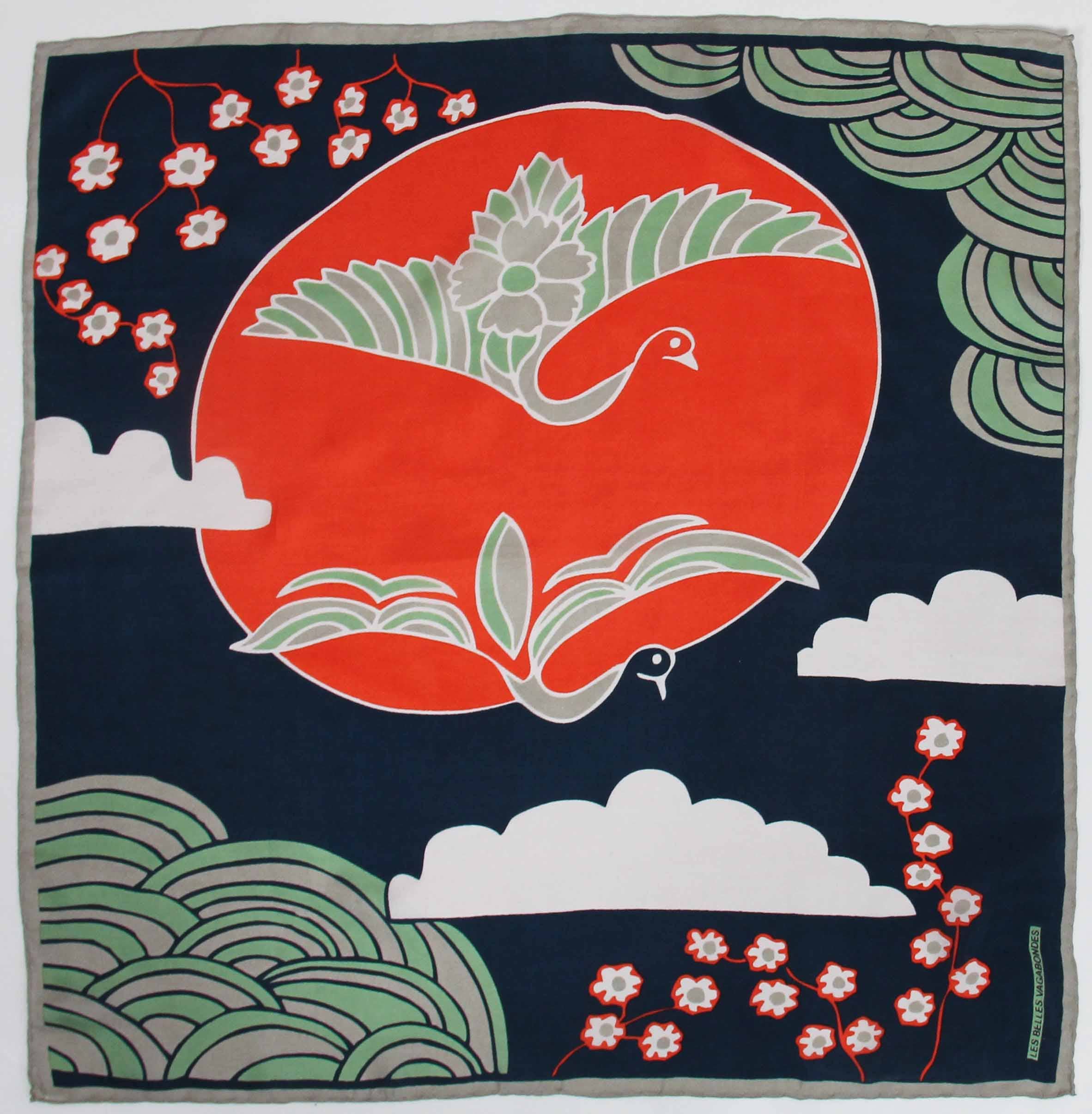 Les Belles Vagabondes - Wholesale Head Scarf - Women's - Mini Agami Marine Navy1